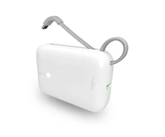 Puro Power Link 10 Plus 10000mAh Power Bank su Built-in USB-C Kabelis – baltos spalvos