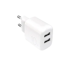 Puro PROLITE 10W 2x USB-A laidinis įkroviklis - baltos spalvos