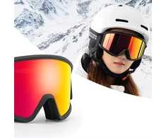 Qunature Baltas Ski Goggles Adults – Juodas