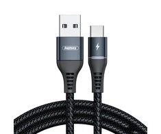 REMAX Colorful Light 2.4A duomenų perdavimo kabelis RC-152a (USB-Type C ): Spalva - Juoda