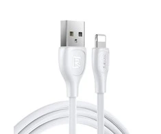 Duomenų kabelis REMAX RC-160i 2.1A USB-A į Lightning, 1m: Spalva - Balta