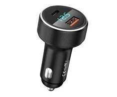 Automobilinis įkroviklis USB, USB-C Remax RCC215, 58.5W (juodas)