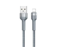 USB Lightning Remax Jany Alloy kabelis, 1m, 2.4A (sidabrinis)
