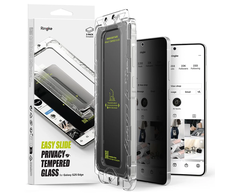 „Ringke Easy Slide“ 2 vnt. apsauginių stiklų „Samsung Galaxy S25 Edge“ dėklas, juodas