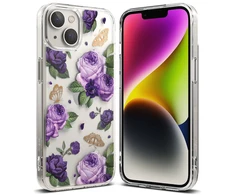 Ringke Fusion Design Armored Gel Frame Apple iPhone 14 Plus dėklas telefonui skaidrus (Violetinė rose) (FD637E29)