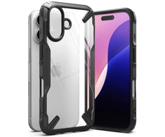 Dėklas Ringke Fusion X Apple iPhone 16 Case - juodos spalvos