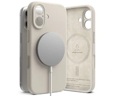 Dėklas Ringke Silicone MagSafe Apple iPhone 16 Case - rusvai gelsvas