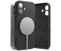 Dėklas Apple iPhone 16 Ringke Silikoninis Magnetic MagSafe juodos spalvos