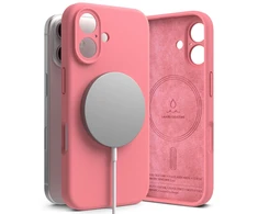Dėklas Ringke Silicone MagSafe Apple iPhone 16 Case - rožinės spalvos