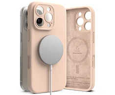 Dėklas Ringke Silicone MagSafe Apple iPhone 16 Pro Max Case - rožinės spalvos