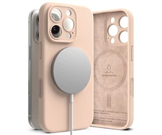 Ringke Silicone MagSafe iPhone 16 Pro dėklas - rožinės spalvos