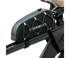 Rockbros 039BK bicycle frame bag 1 l with braid – juodos spalvos