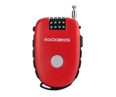 Rockbros 32420981001 bicycle lock with retractable cable – red