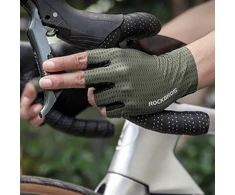 Rockbros Breathable Short Finger Cycling pirštinės, dydis: L – žalios spalvos