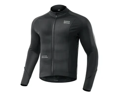 Rockbros cycling jersey 15400002003 long sleeve fall/winter L – juodos spalvos