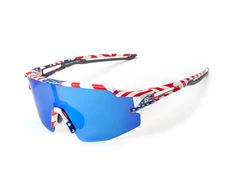Rockbros Polarized dviratininko akiniai su UV apsauga ir Corrective Insert Mėlyna Lenses – USA Pattern – baltos spalvos