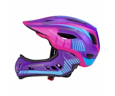 Rockbros TT-32SBPP-S Children's Bike Helmet with Detachable Chin Size S - Violetinė-Rožinė