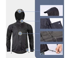Rockbros YPY013BK4XL Rain Jacket Breathable Windproof XXXXL – juodos spalvos