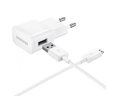 EP-TA50EWE + ECB-DU4AWE Samsung 8W kelioninis įkroviklis + microUSB Data kabelis baltos spalvos (OOB Bulk)