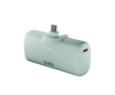 SBS EcoPower 5000 mAh 10W išorinė baterija su integruotu USB-C prievadu - Žalias