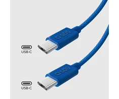 SBS TECABLETISSUETCCB USB-C – USB-C 1.5m 60W pintas kabelis – mėlynos spalvos