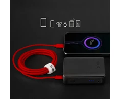 SBS TECABLETISSUETCCR USB-C – USB-C 1.5m 60W pintas kabelis – raudonos spalvos