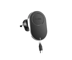 SBS TESUPP15WRETRACABL Wireless Charger Išmanusis telefonas Holder with Retractable Cable Compatible with MagSafe – Juodas