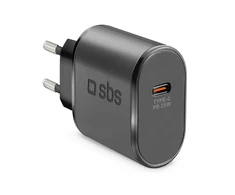 SBS TETR1CPD25 25W USB-C laidinis įkroviklis su Power Delivery – juodos spalvos