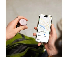 SBS Track My Circle Atsparus vandeniui IP65 Locator Compatible with Apple Find My – rožinės spalvos