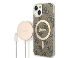 „Guess“ GUBPP14SH4EACSW dėklas + įkroviklis, „iPhone 14 6.1“ ratukas / kietas dėklas su ratuku, 4G, „MagSafe“ spausdinimas