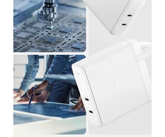 SPIGEN ArcStation Pro GaN-1402 maitinimo įkroviklis, 2x USB-C, 140W baltos spalvos