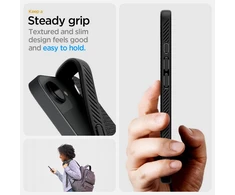 „Spigen Liquid Air MagSafe“ dėklas, skirtas iPhone 16e / 17e – matinis juodas
