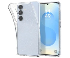 Dėklas Spigen skystųjų kristalų „Samsung Galaxy S25“ – blizgučiai skaidrūs