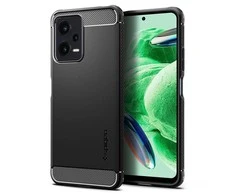 Dėklas Spigen Rugged Armor, juodas - Xiaomi Redmi Note 12 5G/ POCO X5 5G