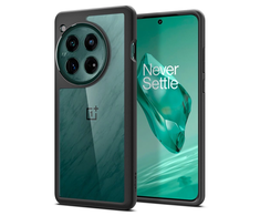 OnePlus 12 Spigen Ultra Hybrid Crystal telefono dėklas juodos spalvos