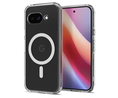 SPIGEN dėklas ULTRA HYBRID MAG suderinamas su MagSafe, skirtas GOOGLE PIXEL 9A skaidrus/baltas