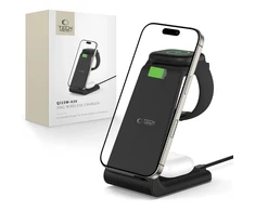 Įkrovimo stotelė Tech-Protect QI15W-A36 3in1 skirta Apple – juodos spalvos