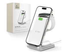 Įkrovimo stotelė Tech-Protect QI15W-A36 3in1 skirta Apple – baltos spalvos