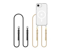 Dėklas Tech-Protect FlexAir Chain MagSafe Case for iPhone 16e / 17e - Juodas and rusvai gelsvas