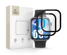 „Tech-Protect Glass Flex+“ 2 hibridinių stiklų pakuotė, skirta „Huawei Watch Fit 4“ – juoda