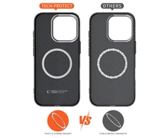Dėklas Tech-Protect Ion Carbon MagSafe Case for iPhone 16 Pro Max - Juodas/Pilkas