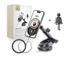 Tech-Protect MM15W-V6 15W automobilinis laikiklis su įkrovikliu MagSafe juodos spalvos