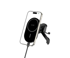 „TECH-PROTECT MM15W-V6“ magnetinis „MagSafe“ stabilus automobilio laikiklis, belaidis įkroviklis, 15 W, Juodas/Juodas