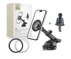 Tech-Protect N58 Magnetinis MagSafe automobilinis laikiklis skirtas kabinai, priekiniam stiklui arba oro ventiliacijos angai - Juodas