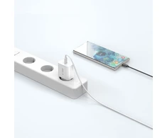 Tech-Protect NC20W PD20W USB-C sieninis įkroviklis su USB-C laidu - baltas