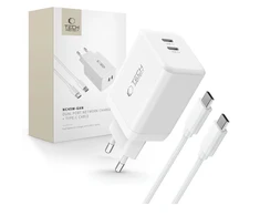 Tech-Protect NC45W-GAN 2 PORT PD45W įkroviklis + C TIPO KABELAS - baltas