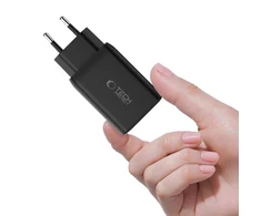 Tech-Protect NC45W-GAN 2-PORT PD45W sieninis įkroviklis - juodas