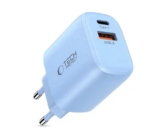 „Tech-Protect NCA20 PD 20W QC3.0 USB-A / USB-C“ sieninis įkroviklis - Mėlyna