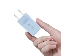 „Tech-Protect NCM33W“ 2 prievadų PD33W/QC3.0 sieninis įkroviklis - mėlynas