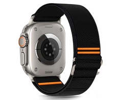 Juoda apyrankė Apple Watch 6 / 7 / 8 / 9 / 10 / SE / Ultra 1 / 2 ( 44 / 45 / 46 / 49 mm) „Tech-Protect Nylon Slip”